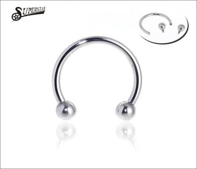 China Body Jewelry Fashionable Silver Stainless Internally PVD 316L Steel Piercing Horseshoe With Balls for sale