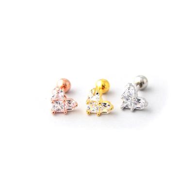 China Cute Surgical Steel 316L Gold Plated Cartilage Ear PiercingJewelry for sale