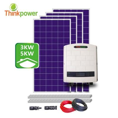 China Support Customized Thinkpower Home 3KW 5KW 10KW Ground Roof Rack Kits Grid Link On Solar System For Home for sale