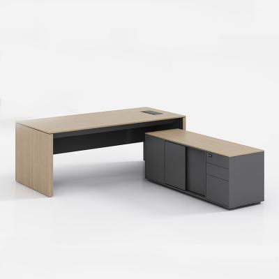 China Simple Modern Office Furniture With Side Cabinet Office Desk Ceo Director Manager Boss Desk Executive Desk for sale