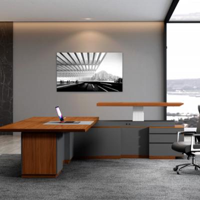 China Modern Business Cabinet Office Desk Office Executive Desk With Cabinet Ceo Executive Desk for sale