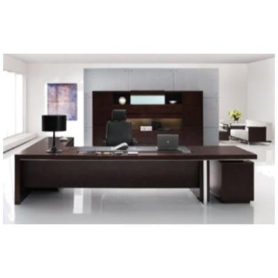 China Solid Wood Office Executive Desk Furniture Manager Working Area With Side Return for sale