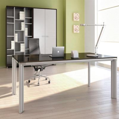 Cina modern home writing office furniture glass top office desk office table in vendita