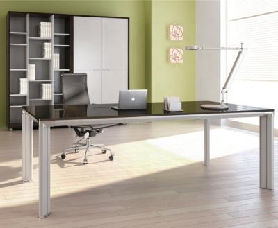 China Commercial Office Furniture One-Stop Supply Durable Popular Glass Top Office Desk Company Working Table for sale