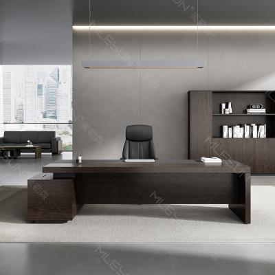 China L shape Modern Executive Office Desk Walnut veneer customized table Dawn Series for sale