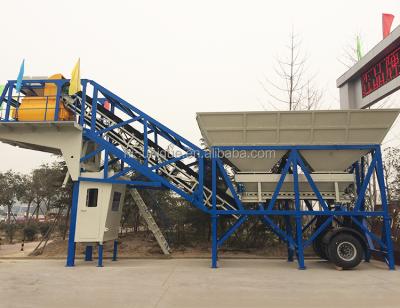 China China factory price HZS25 25m3/h mobile twin shaft concrete mixer batching plant for sale for sale