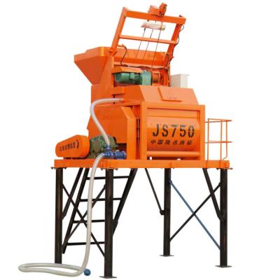 China Civil Construction Projects Self Loading Twin Shaft JS750 Concrete Mixer With Lift for sale