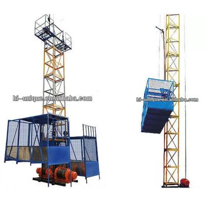 China Building Material Shops Construction Passenger Lift 2 Ton Double Cages Construction Building Hoist for sale