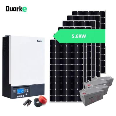 China 220V/230V 5.6KW Home Solar System Set For Home Use Off Grid Solar Power System Earth Backing Solar System for sale