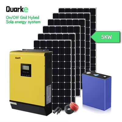 China 5kwh 10kWh ON/Off-grid home hybrid battery storage complete lifepo4 system MPPT solar power battery for sale