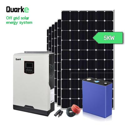 China Home Off Grid Type 5KW Home Use Solar Power System With Solar Panels And Lifepo4 Mono Battery for sale