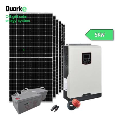 China Home 5000w Off Grid Solar Power System With 3.3kwp Solar Panels And 5kWh Lead Acid Battery for sale