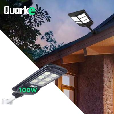 China Price 100W Residential Radar Manufacturer Daylight Control Remote Street Light with Solar Panel All in One Solar Street Light for sale