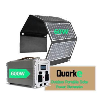 China Economic Remote Control 600W Portable Power Station With 60W Solar Panel Multifunction For Home And Outdoor for sale