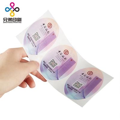 China Waterproof Customize Company QR Code Self Adhesive Film Vinyl Transfer Sticker Printing for sale