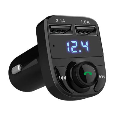 China Car Microphone Call Car Charger Fm Radio Receiver Mp3 Wireless Handsfree Audio Stereo Adapter Fast Music Charger for sale