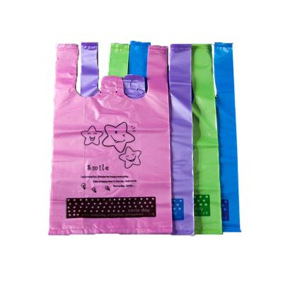 China Black And Color BIODEGRADABLE Transparent Biodegradable Shopping Bag Wholesale T-shirt Plastic Packaging Bag Bags For Shopping for sale