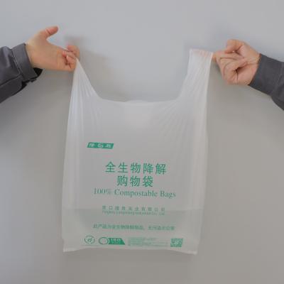 China Household Products Invest T-Shirt Bag Compostable Eco Friendly Grocery Food Sandwich Biodegradable Cornstarch Plastic Custom Customize for sale