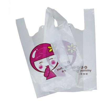 China disposable PE material plastic handle bags for snacks shopping customizable logo supplier in china for sale