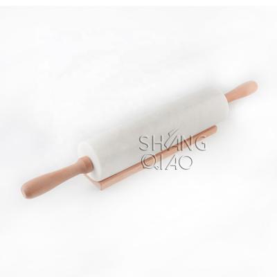 China Amazon Sustainable Hot Sale Polished Marble Pin With Wooden Cradle for sale