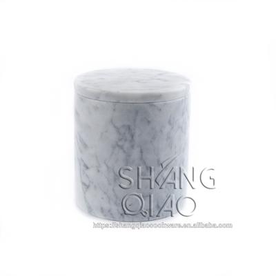 China Sustainable Natural Marble Storage Canister Food Storage Jar With Marble Lid for sale