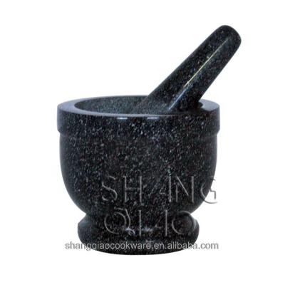 China Kitchen use for herb & Natural Spice Pestle and Mortar Organic Granite Mortar and Large Pestle Guacamole Mortar and Pestle for sale