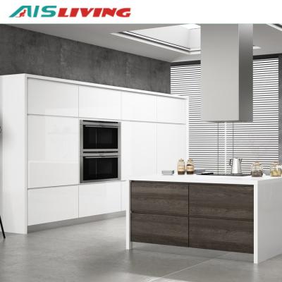 China Modern Glossy Paint With Melamine Sideboard Plywood Kitchen Furniture for sale