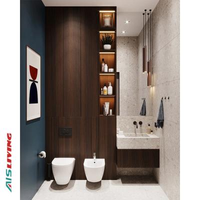 China Modern Italian Bathroom Vanity Wall Mounted Bathroom Vanity Fancy Cabinet With Led Mirror for sale