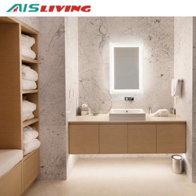 China Modern Single Vanity Melamine Basin Bathroom Cabinet Design Marble Bathroom Vanity for sale