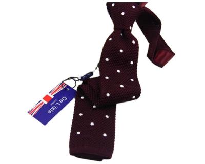 China 100% Handmade Mens Polka Dot Custom Knit Tie Knitted Silk Plain Ties for sale