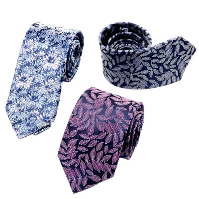 China 100% Handmade Colorful Design Woven Ties Custom Floral Paisley Silk Ties Blue Man Ties for sale