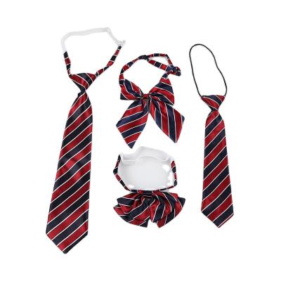 China 100% Handmade JK Style Red Striped Ties and Buffter Fly Bowtie School Student Kids Tie Dye Sets for sale