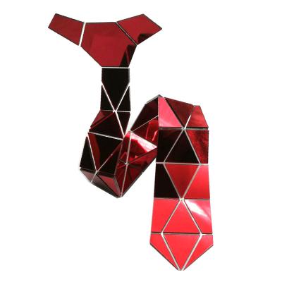 China 100% Handmade Custom Hex Men Premium OEM Acrylic Mirror Ties Wedding Party for sale