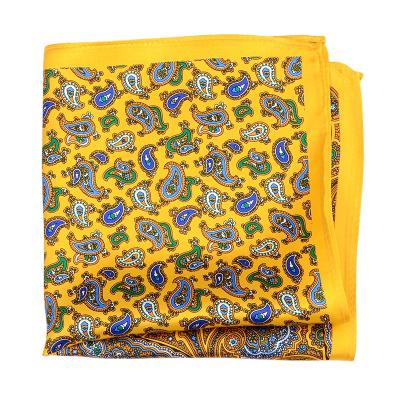 China Fashion Men's 100% 100% Handmade Pola Hankerchief Flower Pocket Square Printed Silk for sale