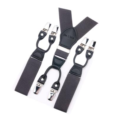 China Wholesale Custom Made Copper High Tenacity Men's Adjustable Elastic Brace Ties Belt Suspenders Men for sale