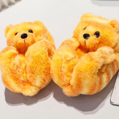 China Foreign Trade New Teddy Bear Cotton Shoes Recyclable Kids Teddy Bear Slippers Small Size Child Plush Home Slippers for sale