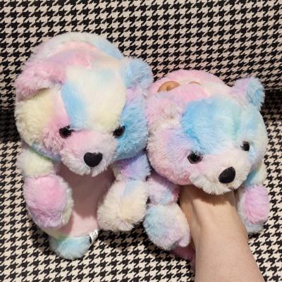 China Foreign Trade Teddy Bear Slippers Cotton Code New Teddy Bear Tow Indoor Children's Recyclable Open-Toe Border Slippers for sale