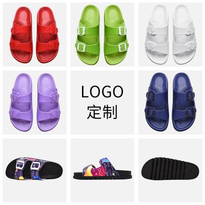 China Fashion personality logo slippers factory shoes square buckle sandals summer non-slip custom women's non-slip casual sandals for sale