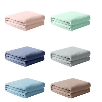 China Single Solid Cotton Fleece Blanket Super Softer Size 150x220cm for sale