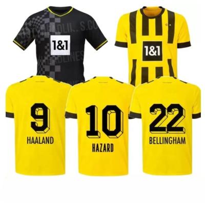 China Custom REUS BELLINGHAM 22-23 Dortmund uniform DORTMUND NEONGELB soccer jersey quality HAALAND football home shirt Thai men quick dry away for sale