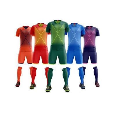 China High Quality Quick Dry Football Uniform Soccer Jerseys Mens Kids Soccer Jerseys Orange Green Blue Support Custom Any Logo Name Number for sale