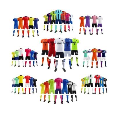 China Custom made sportswear and socks uniform soccer jerseys men women kids soccer jerseys best team high quality empty wholesale quick dry football set kit for sale