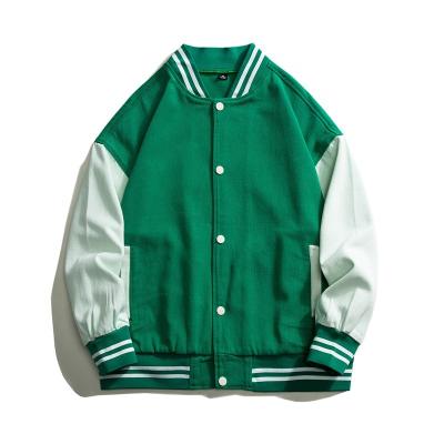 China Genderless American Casual Solid Color Street Breathable Uniform Jacket College Baseball Plus Size Baseball Varsity Jacket for sale