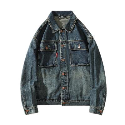 China New 2023 Spring Style Retro Breathable Original American Denim Jacket Men's High Street Washed Oversized Jacket Tops for sale