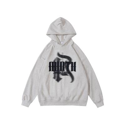 China plain Anti-wrinkle white wear hoodie chest printed logo self-made pattern brand street wear heveayweight vintage sweater wholesale for sale