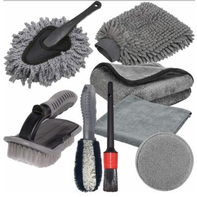 Chine Composition personnalisée de la brosse de nettoyage de voiture 9 pièces Kit de brosse de lavage de voiture durable à vendre