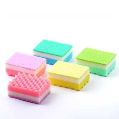 China Dishwashing Sponge For Kitchen Dishwashing Utensils Household Easy hold Shape Dish Washing Wipe à venda