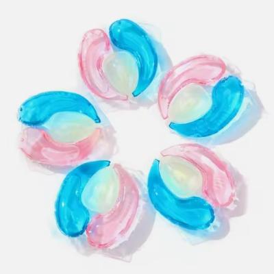 China Capsulas de lavandería de eliminación de manchas de 3 en 1 12 g de película soluble en agua con fragancia duradera y fórmula de tres colores en venta