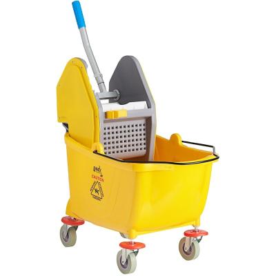 China Sustainable Janitor Supplies Plastic Mop Bucket With Wringer Clean Floor for sale