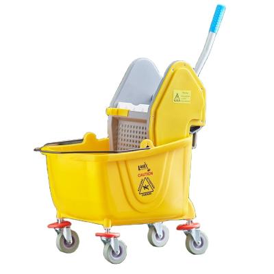 China Easy Workable Quick Stuff Slip Broom Bucket with Wringer on Wheels for sale